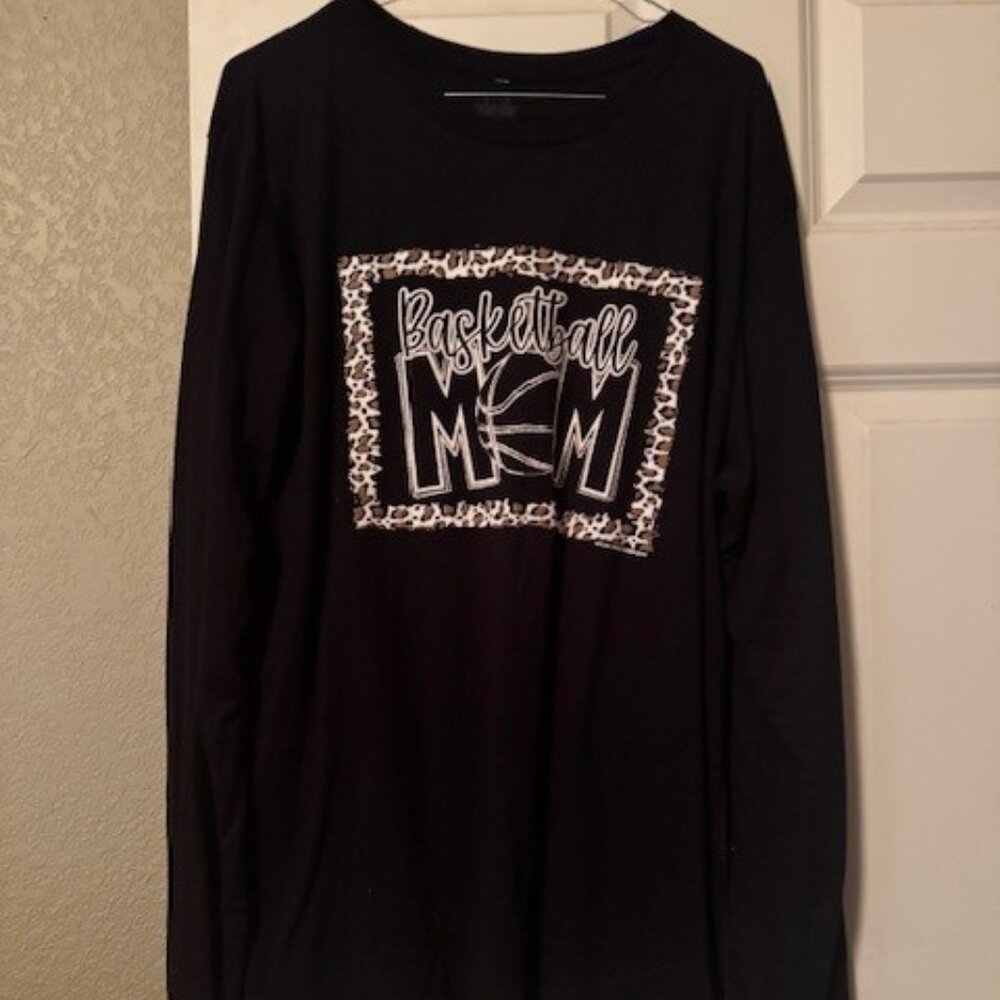 Black long sleeve basketball mom shirt XL